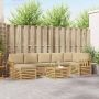 Lauko sofos komplektas 7 pcs Balta ir Bežė 59 x 59 x 37 cm