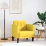 Sofa-kėdė su porankiais, šviesiai geltona, 53 cm, audinys