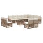 Sodo Sofų Rinkinys 13 pcs Smėlio poliratanas