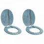 Minkštai užsidarantis tualeto dangtis 2 pcs Mėlyna 44 x 38 cm