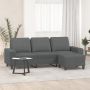 Trivietė sofa su pakoja, tamsiai pilkos spalvos, 180cm, audinys