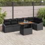 Sodo Sofų Rinkinys su saugykla 7 pcs Juoda Poli ratanas