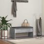Koridoriaus suolas su pagalve Betono pilka 83 x 38 x 40 cm