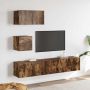 TV spintelių komplektas, 4 dalių, dūminio ąžuolo, mediena