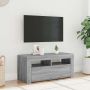 TV spintelė su LED apšvietimu, pilka ąžuolo, 90x35x40cm