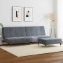 Dvivietė sofa-lova su pakoja, tamsiai pilkos spalvos, aksomas