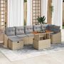 Sodo Sofų Rinkinys su pagalve 8 pcs Smėlio poliratanas