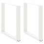 Valgomojo stalo kojelės, 2 vnt., U formos, baltos, 80x(72-73) cm, plienas