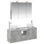 Vonios spintos komplektas 4 pcs Betono pilka 100 x 14,5 x 70 cm