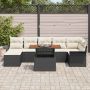 Sodo Sofų Rinkinys su saugykla 8 pcs Juoda Poli ratanas