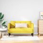 Dvivietė sofa, geltona, 111 cm, audinys