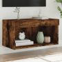 TV spintelė su LED lemputėmis, dūminio ąžuolo, 60x30x30cm
