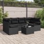 Sodo Sofų Rinkinys 7 pcs Juoda Poli ratanas, plienas ir stiklas