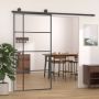 Stumdomos durys, juodos, 102,5x205cm, ESG stiklas ir aliuminis