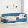 Kampinė lovos konstrukcija Mėlyna 90 cm x 190 cm Aksomas