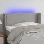 Galvūgalis su LED, šviesiai pilkas, 93x16x78/88cm, audinys