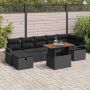 Sodo Sofų Rinkinys 8 pcs Juoda poliratanas