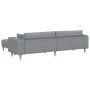 Sofa su pagalve 3 pcs Šviesiai pilka audinys