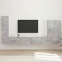 TV sieninio kabineto komplektas 6 pcs Betono pilka
