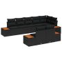 Sodo Sofų Rinkinys su pagalve 8 pcs Juoda Poli ratanas