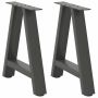 Kavos staliuko kojelės, 2 vnt., antracito spalvos, 38x(42-43) cm, plienas