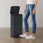 Šiukšliadėžė su pedalu, juoda, nerūdijantis plienas, 30l