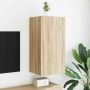 Sieninė TV spintelė su LED lemputėmis, ąžuolo, 40,5x35x80cm