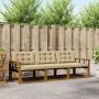 Lauko sofos komplektas su pagalve 3 pcs Natūralus ir bežinis