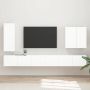 TV sieninio kabineto komplektas 6 pcs Aukštai blizganti balta