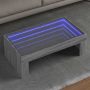 Kavos staliukas su Infinity LED lemputėmis, pilkas, 90x50x30cm