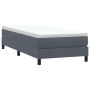 Box Spring Lova be čiužinio Tamsiai pilka 100x210 cm aksomas