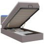 Otmana lova su matracsu ir LED Taupe 80 x 200 cm Audinys
