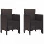 Sodo Kėdė su pagalve 2 pcs Ruda 53 x 49 x 85 cm Polipropilenas
