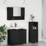 Vonios baldų rinkinys 3 pcs Juoda Inžinerinė mediena ir metalas