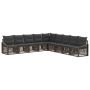 Sodo Sofų Rinkinys 9 pcs Pilka poliratanas