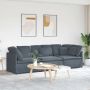 Modulinė sofa su pagalvėlėmis, aksominė, tamsiai pilka