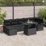 Sodo Sofų Rinkinys su pagalve 8 pcs Juoda Poli ratanas