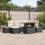 Sodo Sofų Rinkinys su saugykla 7 pcs Juoda Poli ratanas