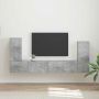 TV spintelių komplektas 4 pcs Betono pilka Apdirbta mediena