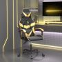 Žaidimų kėdė, juodos ir auksinės spalvos, dirbtinė oda