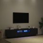 TV spintelių komplektas 2 pcs Juoda 180 x 35 x 40 cm