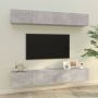 Sieninės TV spintelės, 4vnt., betono pilkos, 100x30x30cm