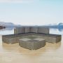 Sodo komplektas su pagalvėlėmis, 6 dalių, pilkas, poliratanas