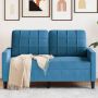 Dvivietė sofa, mėlynos spalvos, 120cm, aksomas