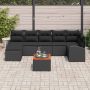 Sodo Sofų Rinkinys su pagalve 8 pcs Juoda poliratanas