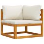 Modulinė kampinė sofa su kreminėmis pagalvėlėmis, akacija