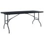 Sulankstomas sodo stalas, juodas, 180x75x72cm, HDPE