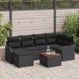 Sodo Sofų Rinkinys su pagalve 7 pcs Juoda poliratanas