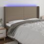Galvūgalis su LED, taupe spalvos, 163x16x118/128cm, audinys
