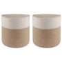 Vazonų rinkinys 2 pcs Natūrali ir Balta Ø 28 x 28 cm